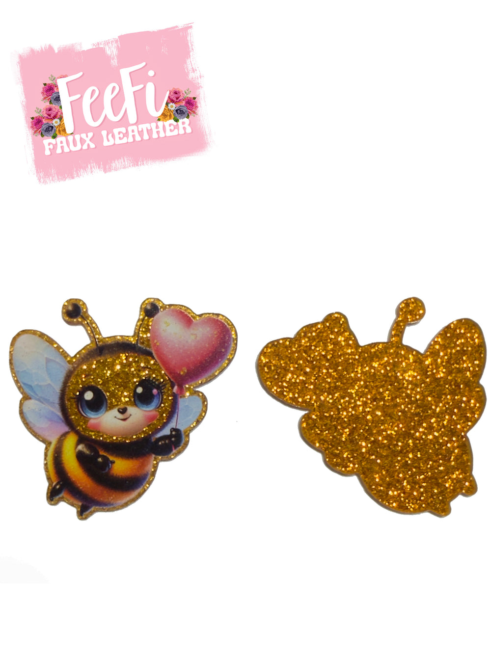 Bee Glitter Resin 5 piece set FeeFiFauxLeather