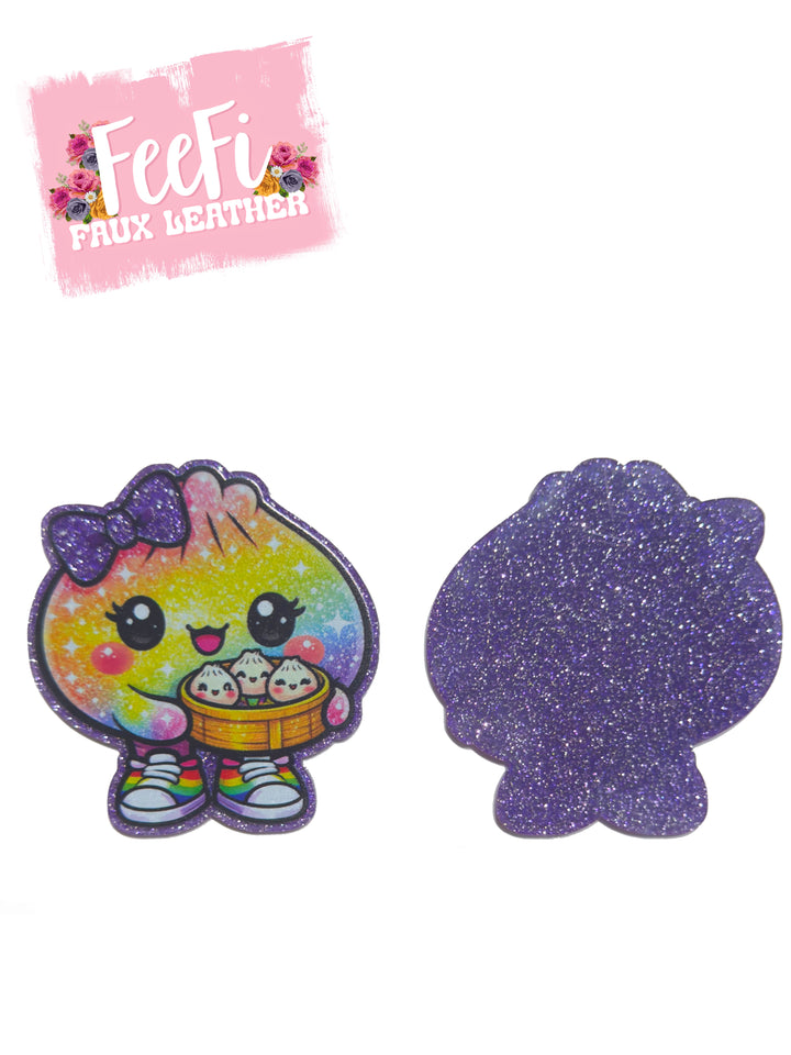 Rainbow Dumpling 🌈💜 Glitter Resin 5 piece set FeeFiFauxLeather