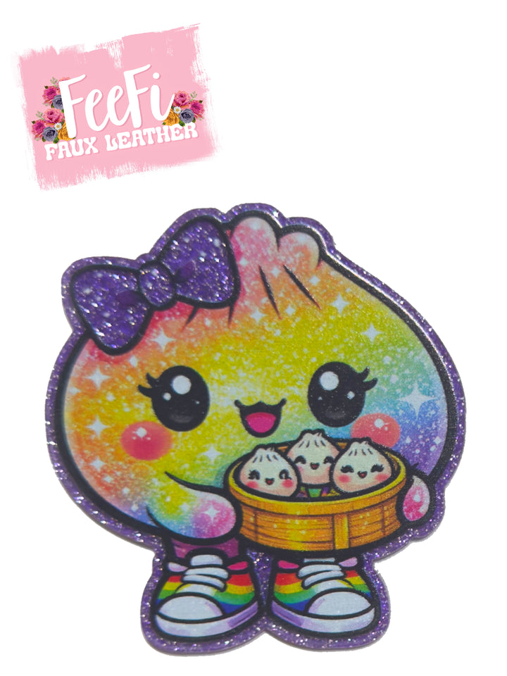 Rainbow Dumpling 🌈💜 Glitter Resin 5 piece set FeeFiFauxLeather