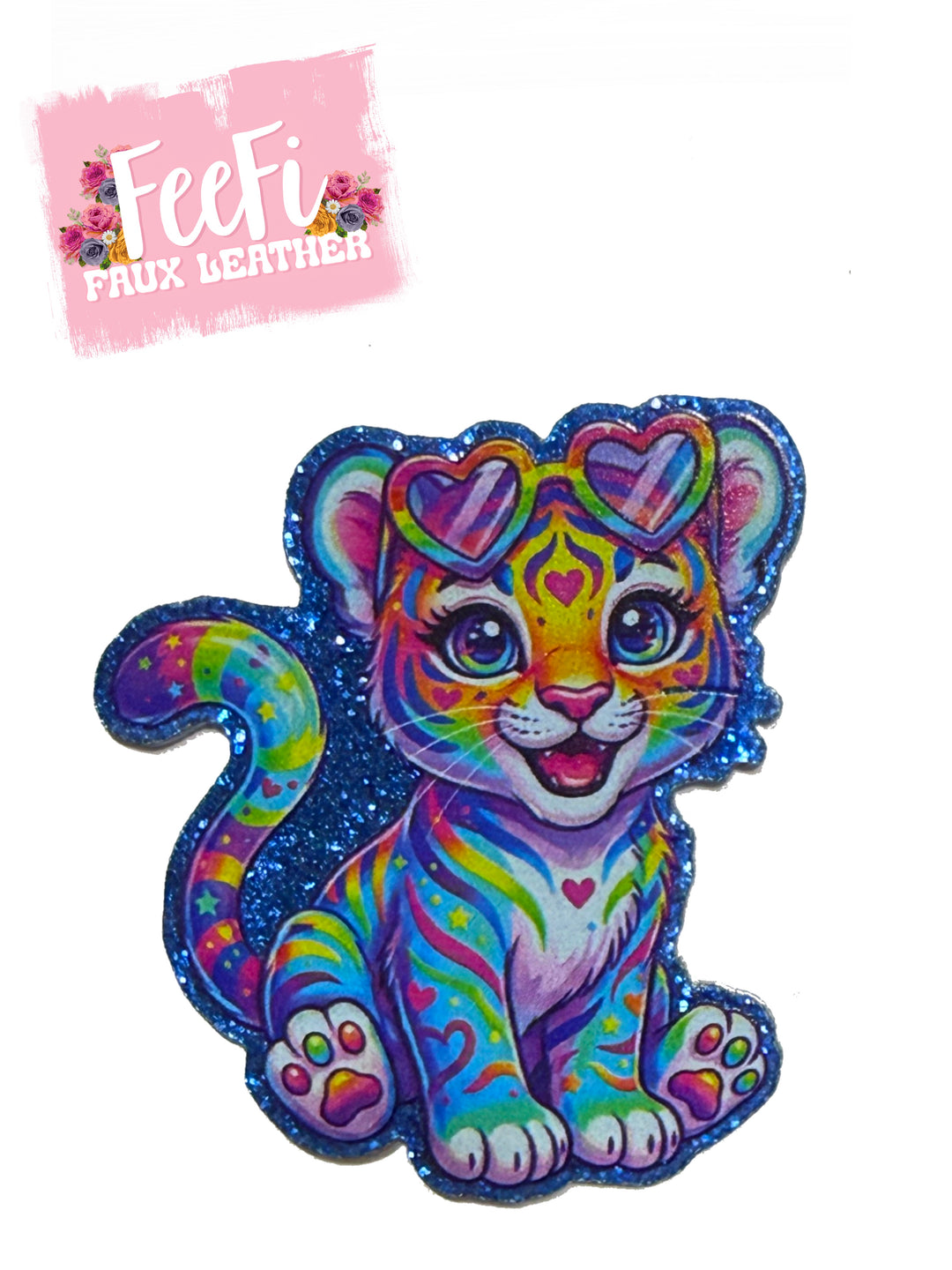 Rainbow Lisa Glitter Resin 🌈🐯💖 5 piece set FeeFiFauxLeather