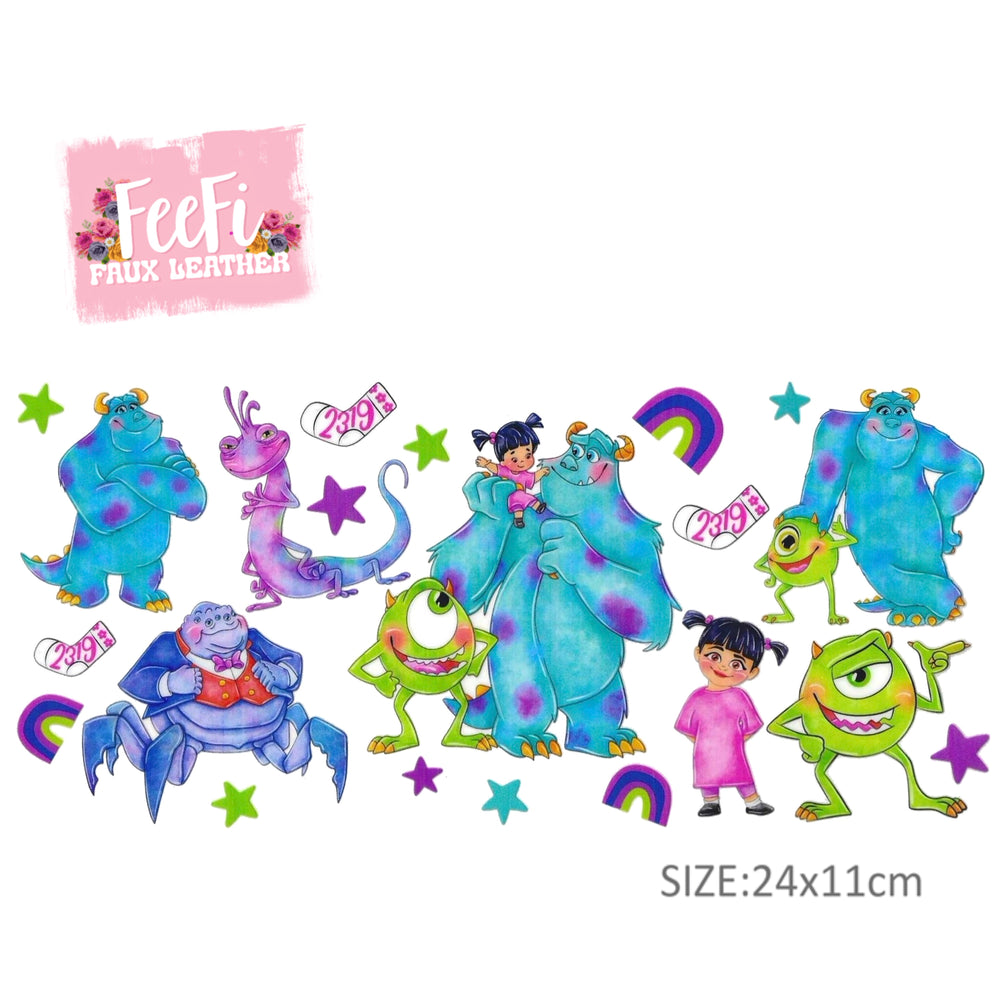 Monster’s Inc UV DTF Cup Wrap – Easy Cup Wrap for Tumblers & Projects FeeFiFauxLeather