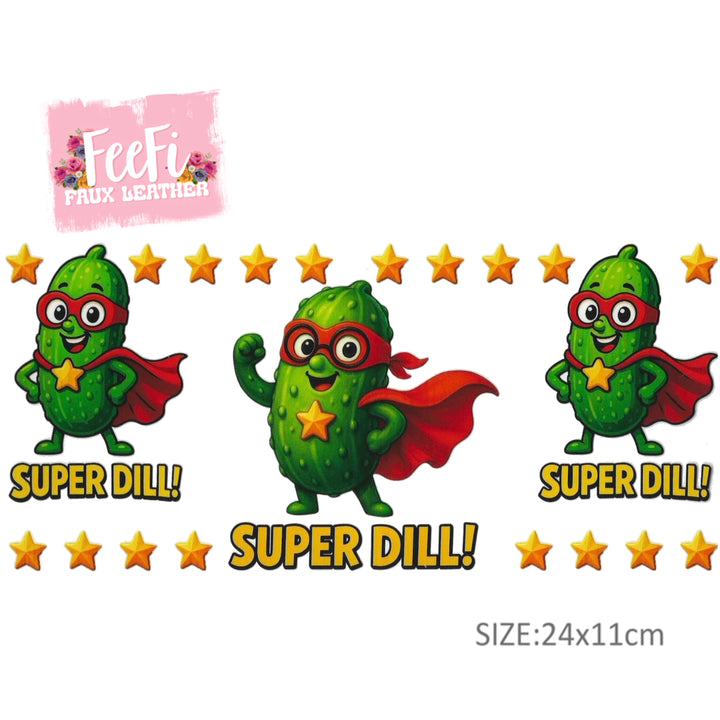 Super Dill Pickle UV DTF Cup Wrap – DIY Tumbler Wrap for Drinkware Crafting FeeFiFauxLeather