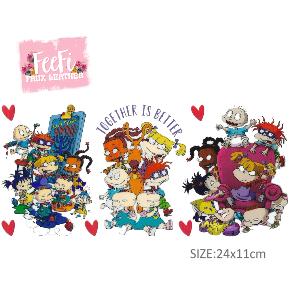 Rugrats UV DTF Cup Wrap – DIY Tumbler Wrap for Drinkware Crafting FeeFiFauxLeather
