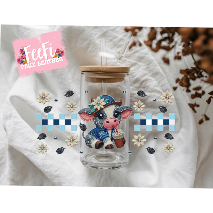 Cow UV DTF Cup Wrap – DIY Tumbler Wrap for Drinkware Crafting FeeFiFauxLeather