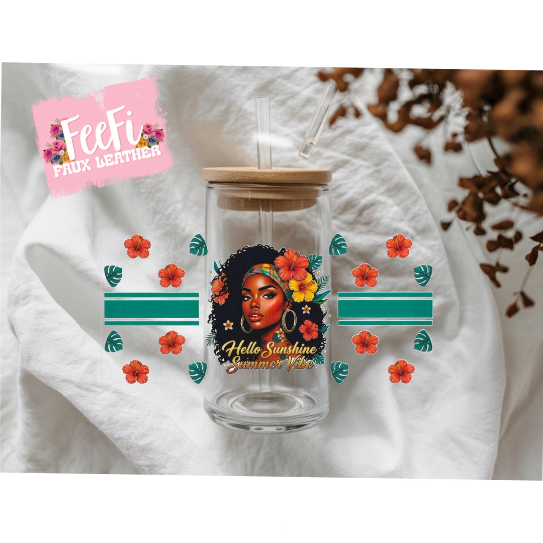 Girl UV DTF Cup Wrap – Easy Cup Wrap for Tumblers & Projects FeeFiFauxLeather