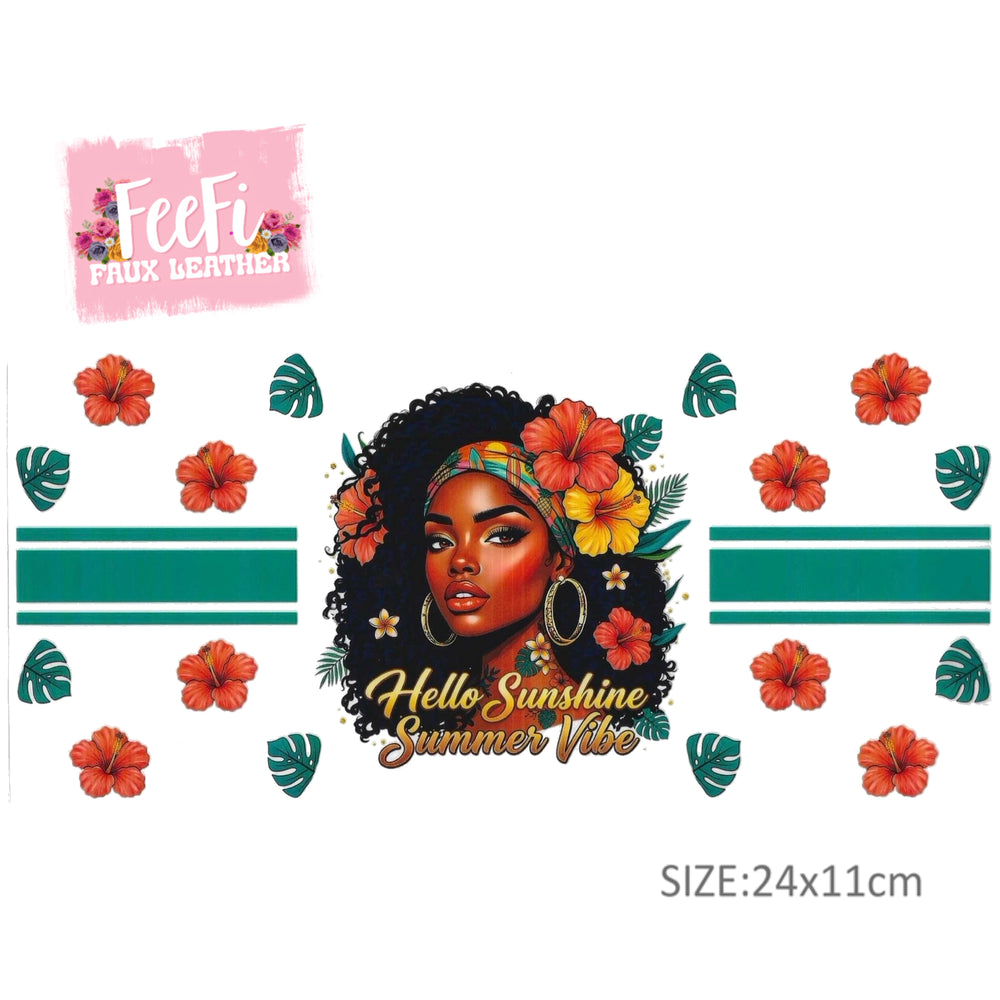 Girl UV DTF Cup Wrap – Easy Cup Wrap for Tumblers & Projects FeeFiFauxLeather