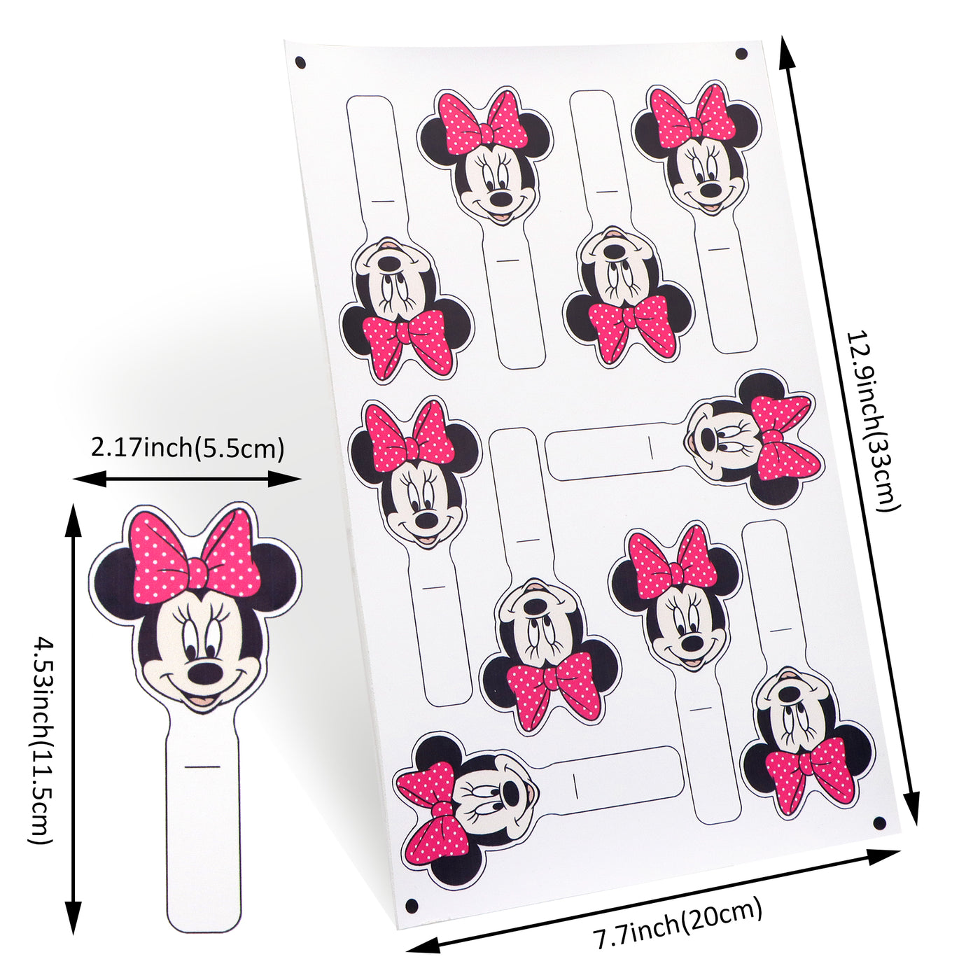 Minnie Mouse Hairpin Litchi Printed Faux Leather Sheet Litchi has a pebble like feel with bright colors