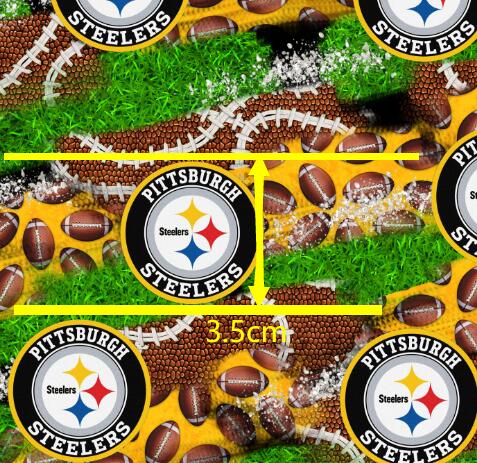 The Steelers Football Printed Faux Leather Sheet Litchi has a pebble like feel with bright colors