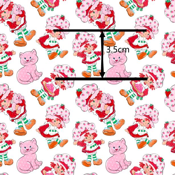 Strawberry Shortcake Litchi Printed Faux Leather Sheet