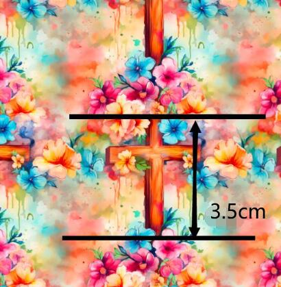 Crosses Easter Cross Printed Faux Leather Sheet