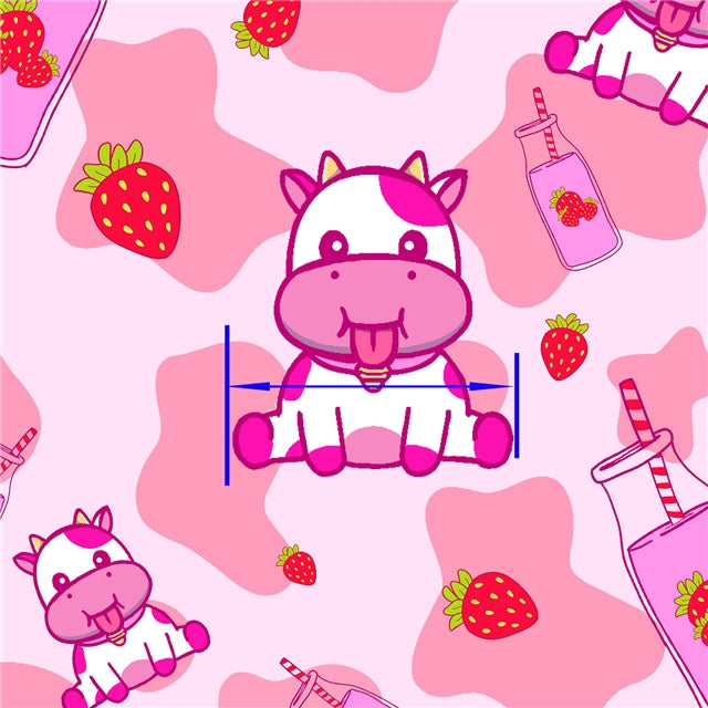 Pink Cow Printed Faux Leather Sheet