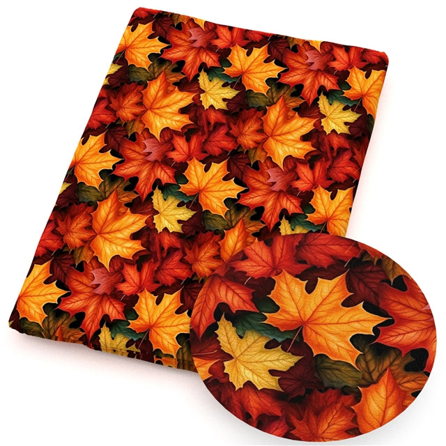 Fall Leaves Faux Leather Sheet – Cartoon Character Smooth Material for DIY Accessories FeeFiFauxLeather