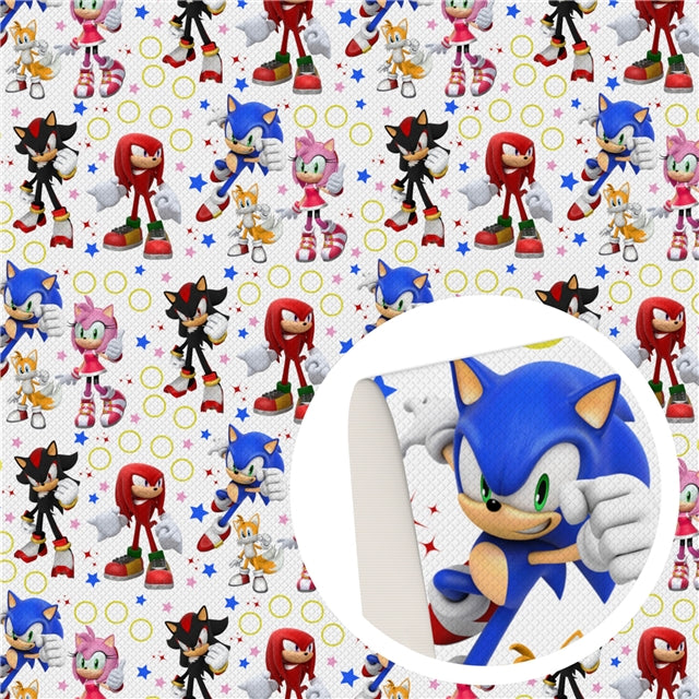 Sonic Printed Faux Leather Sheet Litchi has a pebble like feel with bright colors