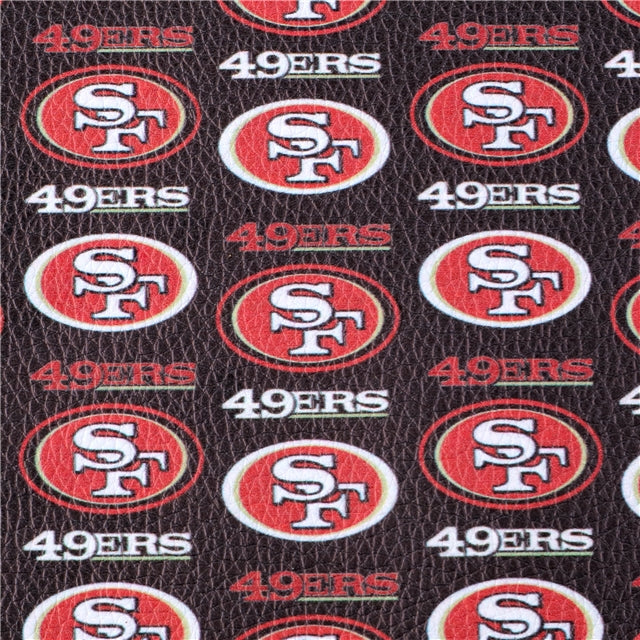 49ers Football Litchi Printed Faux Leather Sheet