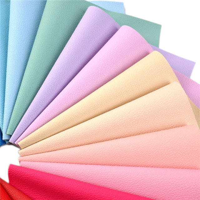 Solid Small Litchi Printed Faux Leather Sheet Litchi has a pebble like feel with bright colors