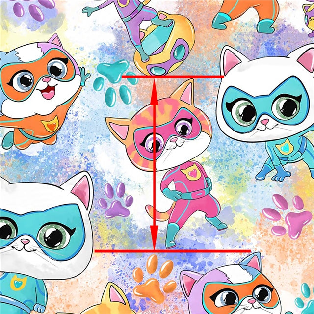 Super Kitties Printed Fabric FeeFiFauxLeather