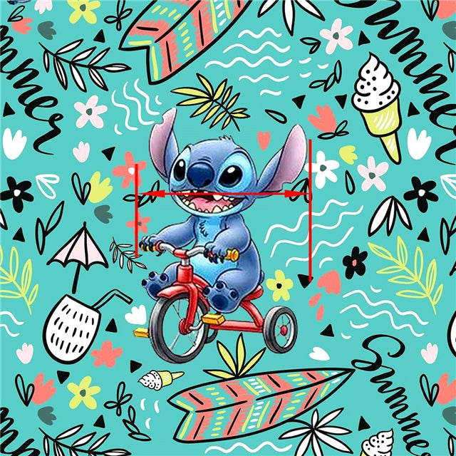 Blue Alien Printed Fabric FeeFiFauxLeather