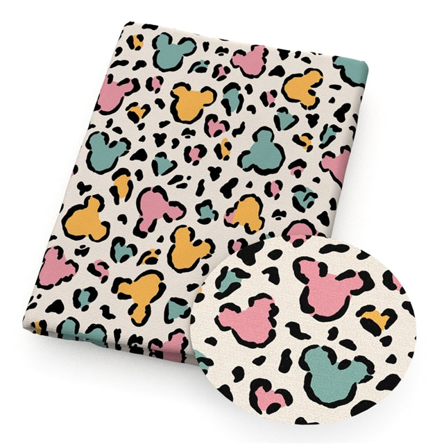 Mouse Leopard Printed Fabric FeeFiFauxLeather