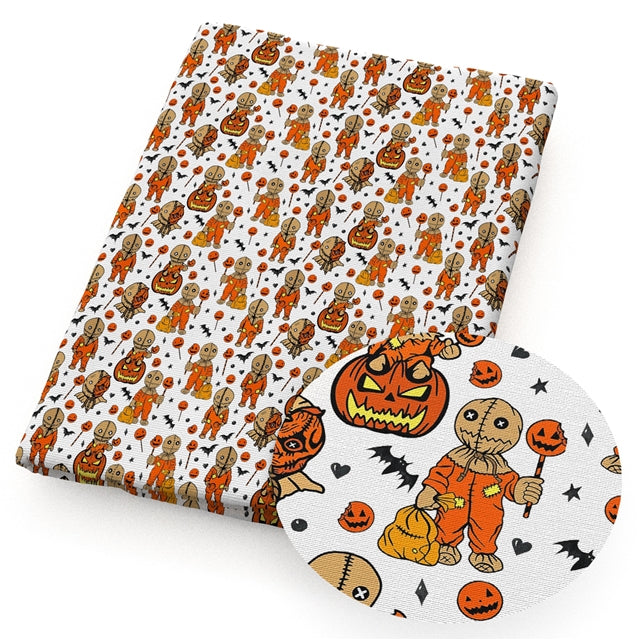 Sam Halloween Printed Faux Leather Sheet Litchi has a pebble like feel with bright colors