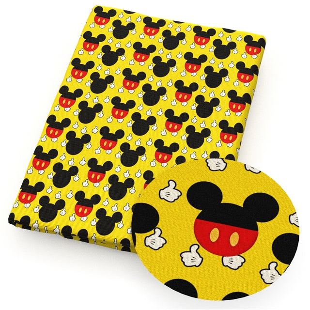 Mouse Faux Leather Sheet – Cartoon Character Smooth Material for DIY Accessories FeeFiFauxLeather