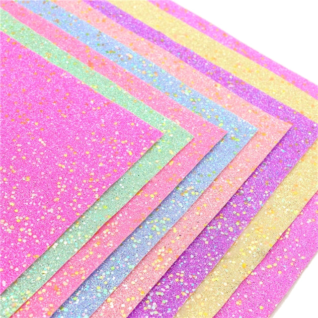 Holographic Chunky Glitter Printed Faux Leather FeeFiFauxLeather