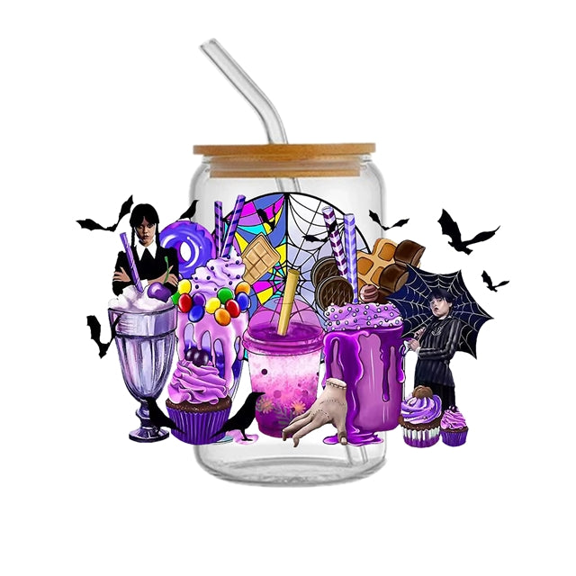 Wednesday UV DTF Cup Wrap – Decorative Wrap Design for Cups & Tumblers FeeFiFauxLeather