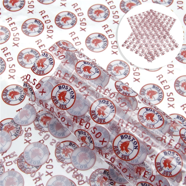 Red Sox Printed See Through Transparent Sheet FeeFiFauxLeather
