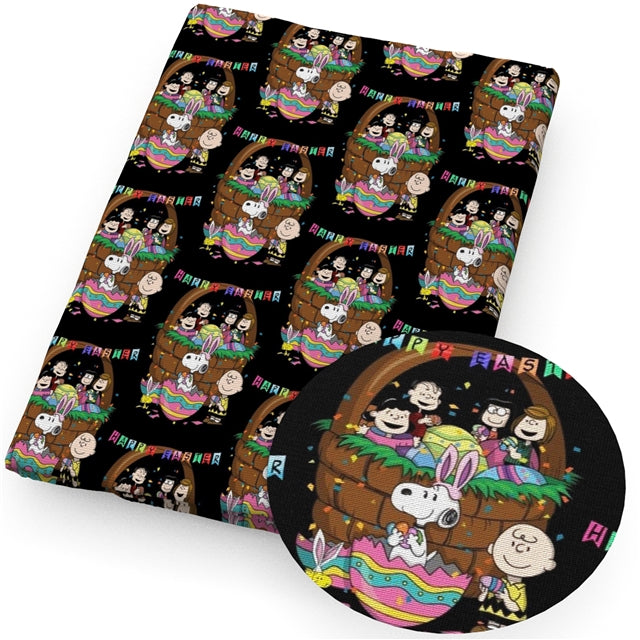 Characters Litchi Printed Faux Leather Sheet