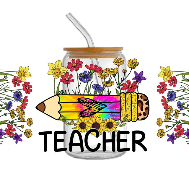 Teacher UV DTF Cup Wrap – Easy Cup Wrap for Tumblers & Projects FeeFiFauxLeather