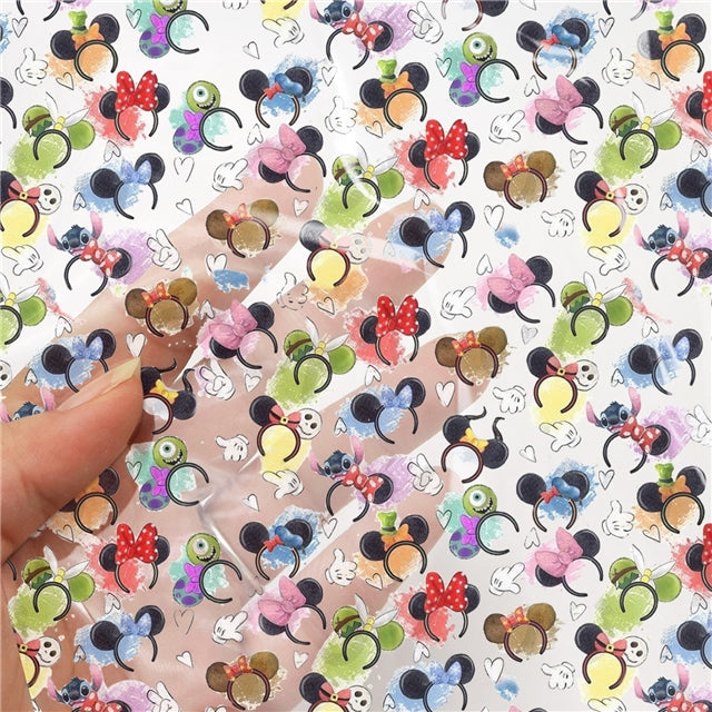 Mouse Ears Printed Faux Leather Sheet FeeFiFauxLeather