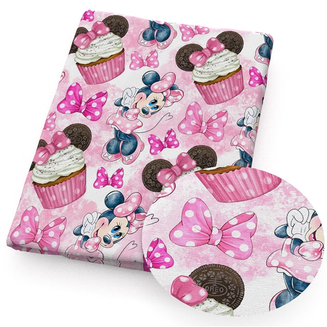 Mouse Snacks  Printed Faux Leather Sheet Litchi has a pebble like feel with bright colors