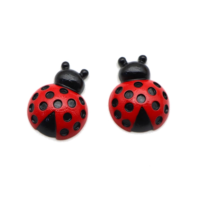 3-D Ladybug Acrylic Resin 5 piece set FeeFiFauxLeather