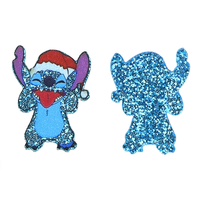 Blue Alien Christmas Glitter Resin 5 piece set FeeFiFauxLeather