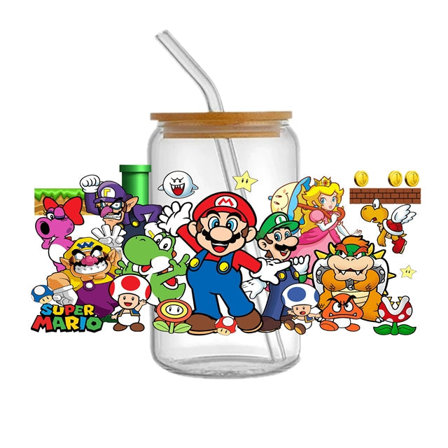 Super Mario UV DTF Glass Can Wrap FeeFiFauxLeather