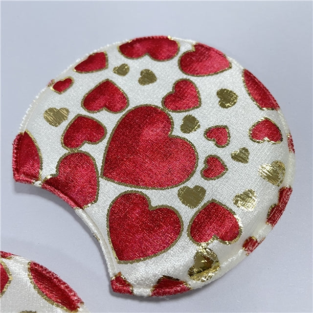 3.5” Large Sequin Hearts Ears, Double-sided and padded, DIY Mouse headbands