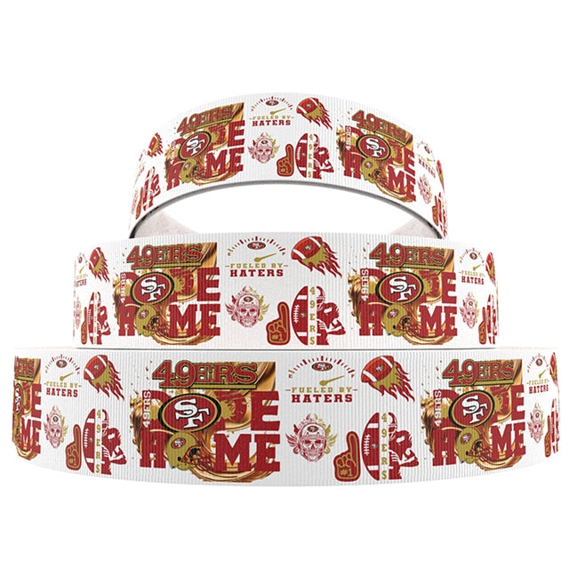 49ers 1 Yard Printed Grosgrain Ribbon