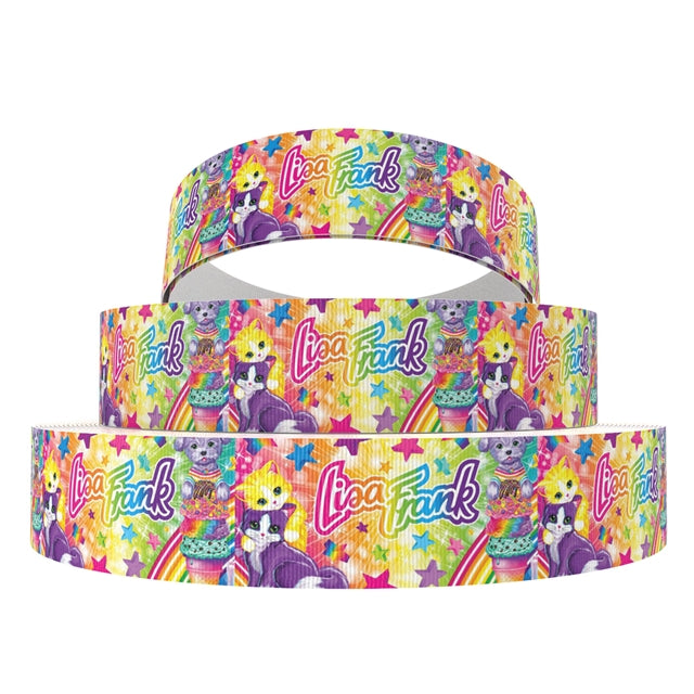 Rainbow Lisa 1 Yard Printed Grosgrain Ribbon 1 1/2 inch wide FeeFiFauxLeather