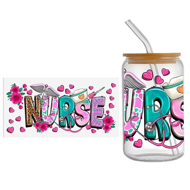 Nurse UV DTF Cup Wrap – Easy Cup Wrap for Tumblers & Projects FeeFiFauxLeather