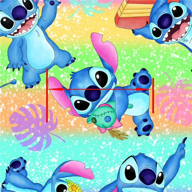 Blue Alien Printed Faux Leather Sheet FeeFiFauxLeather