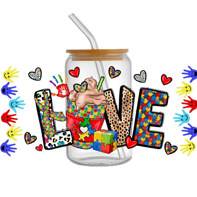 Autism UV DTF Cup Wrap – Easy Cup Wrap for Tumblers & Projects FeeFiFauxLeather