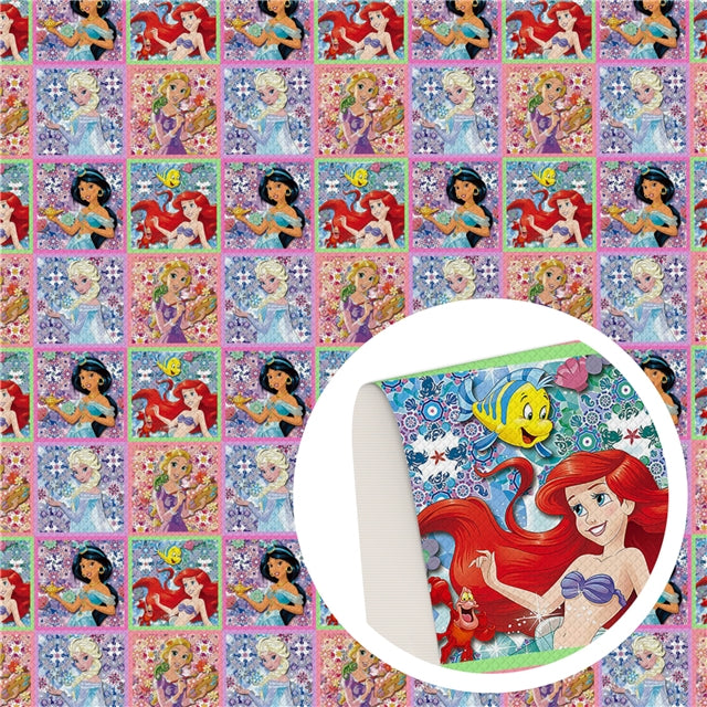 Princesses Litchi Printed Faux Leather Sheet