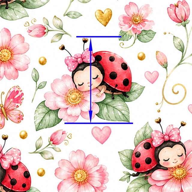 Ladybug Printed Faux Leather Sheet FeeFiFauxLeather