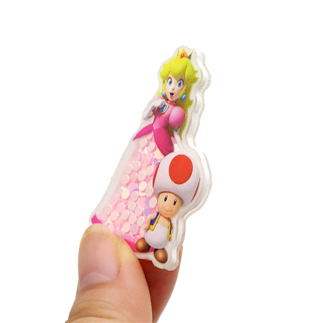 Peach Super Mario Quicksand Sequin Resin