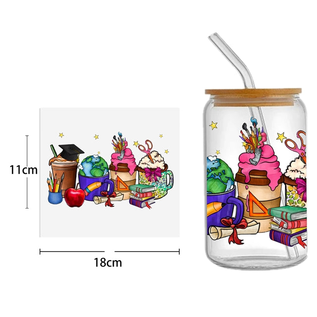 Back To School UV DTF Cup Wrap – Easy Cup Wrap for Tumblers & Projects FeeFiFauxLeather