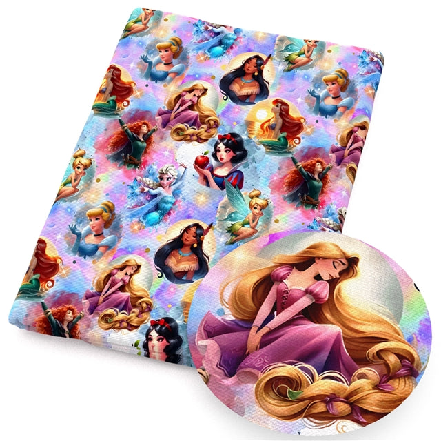 Princesses Printed Fabric FeeFiFauxLeather