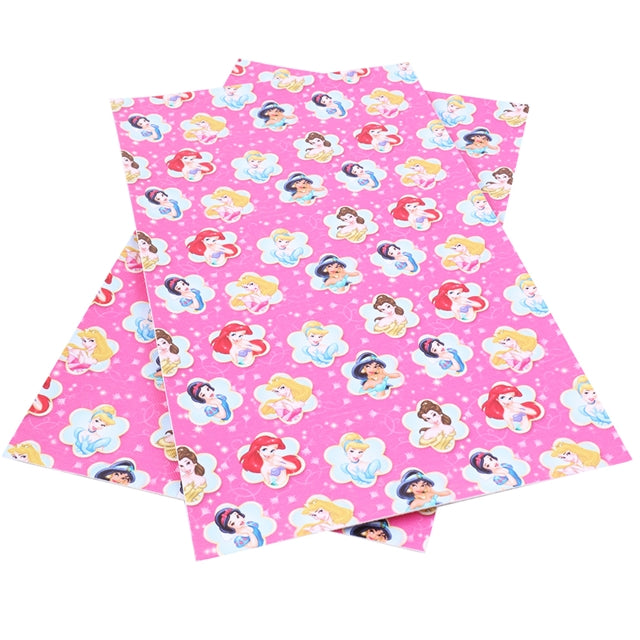 Princesses Litchi Printed Faux Leather Sheet Litchi has a pebble like feel with bright colors