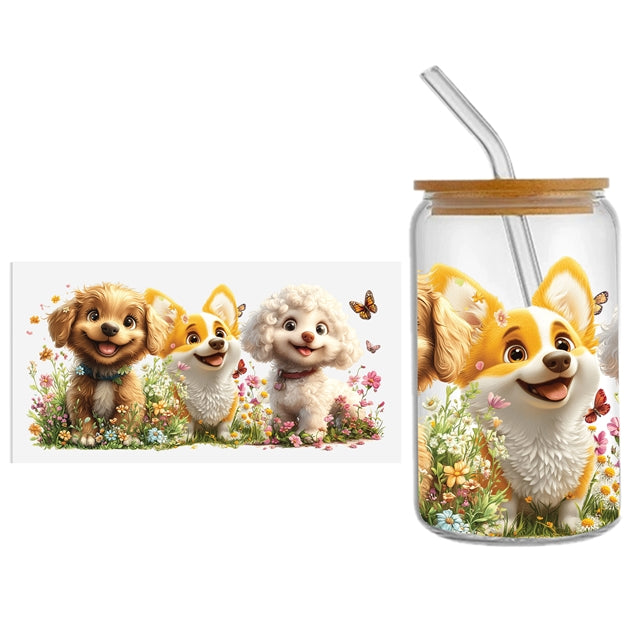 Dogs UV DTF Cup Wrap – Easy Cup Wrap for Tumblers & Projects FeeFiFauxLeather