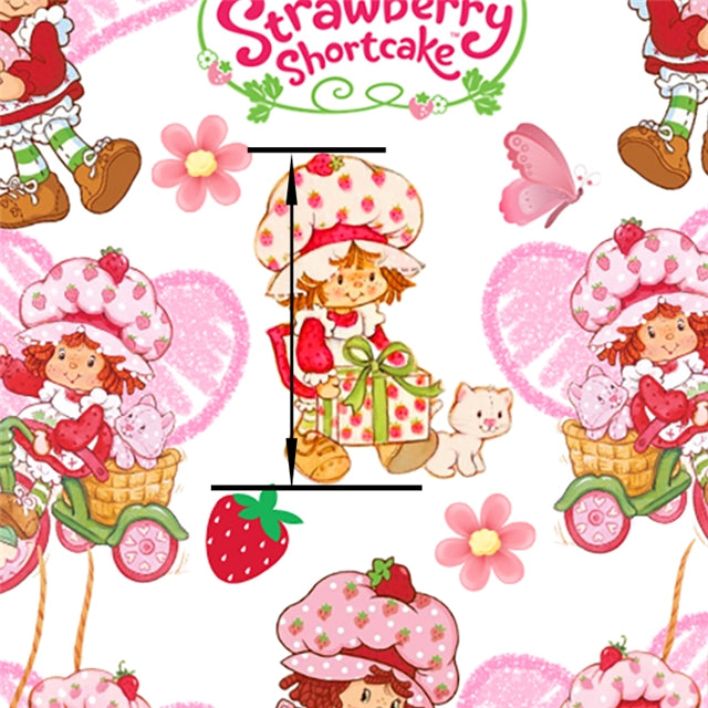 Strawberry Shortcake Printed Textured Liverpool/ Bullet Fabric with a textured feel