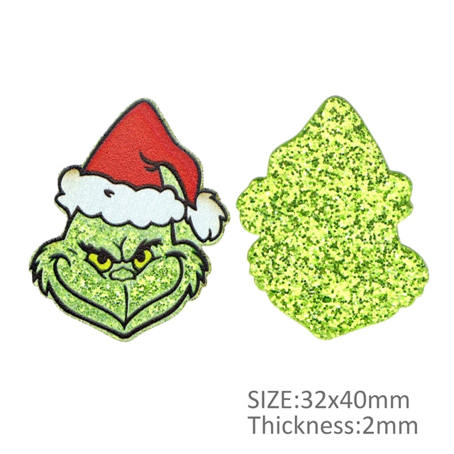 The Grinch Christmas Chunky Glitter Acrylic 5 piece set