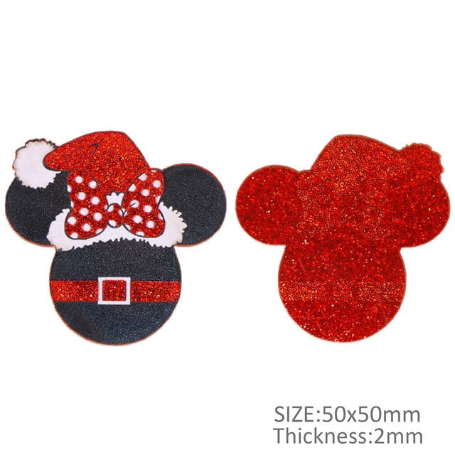 Mouse Christmas Glitter Resin 5 piece set FeeFiFauxLeather